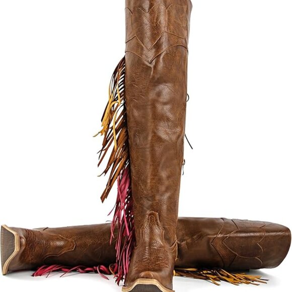 Over Knee Cowboy Boots - Picture 2 of 6